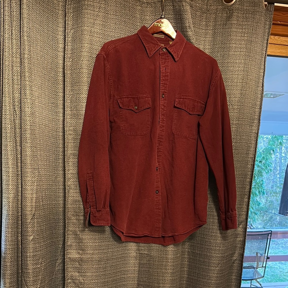 St. John's Bay Men's Casual Button Down Shirt - Burgundy